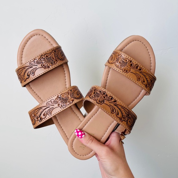 Myra Bag Shoes - Tooled Leather Sandals